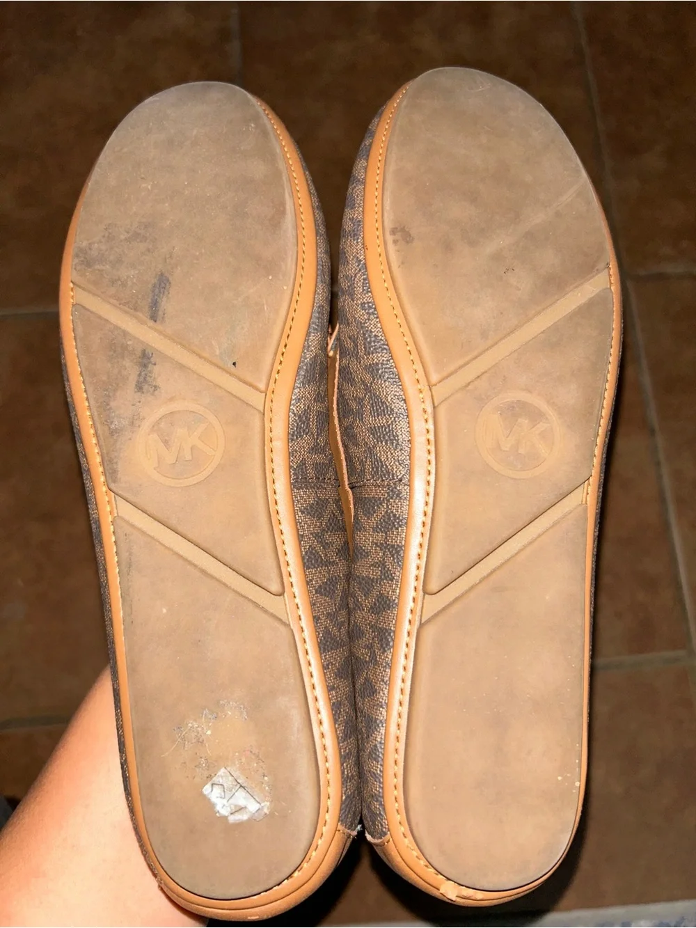 Michael Kors Men’s Brown and Dark Brown Logo Moccasin Loafers